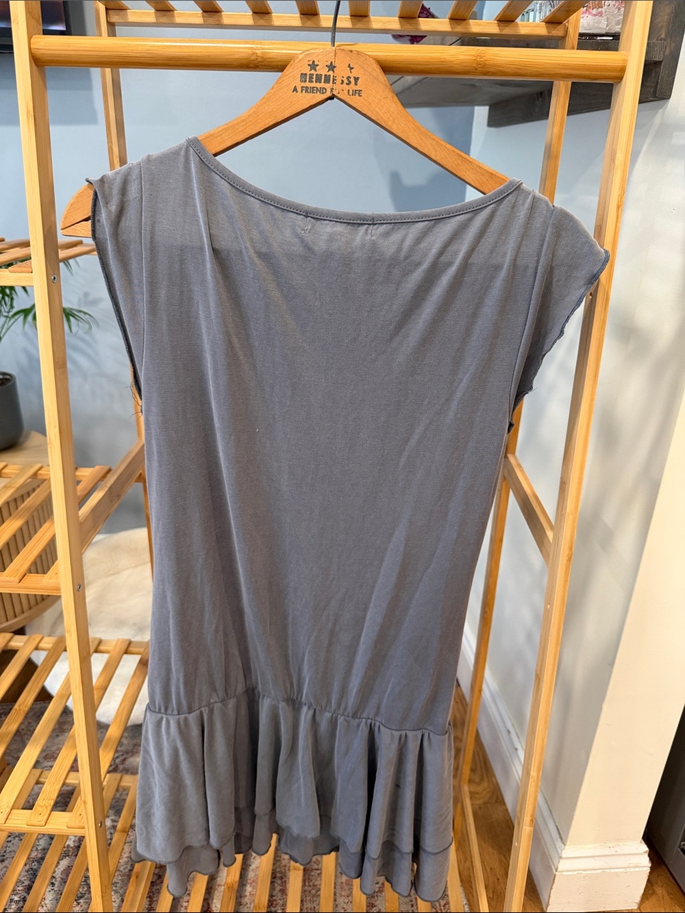 Motel Rocks Slate Gray Ruffle-Hem Tank Top - Picture 4 of 4